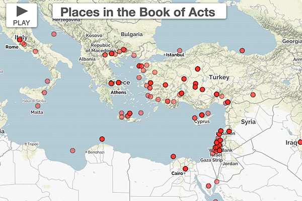 Animation Of The Spread Of Christianity In The Book Of Acts